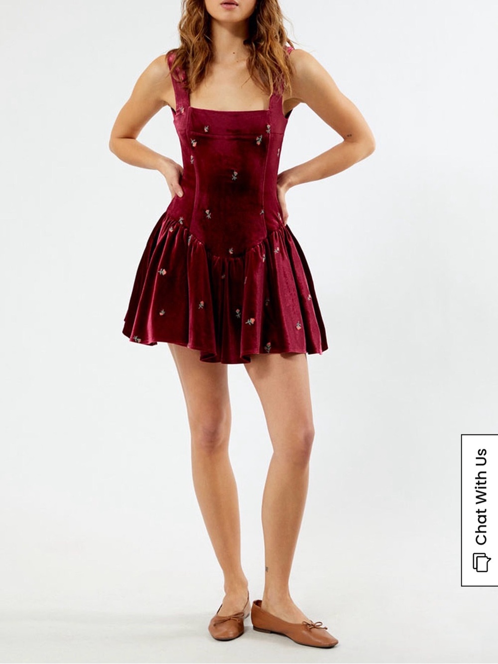 WeWoreWhat Corset Peplum Mini Dress with Floral Embroidery Velvet size 0